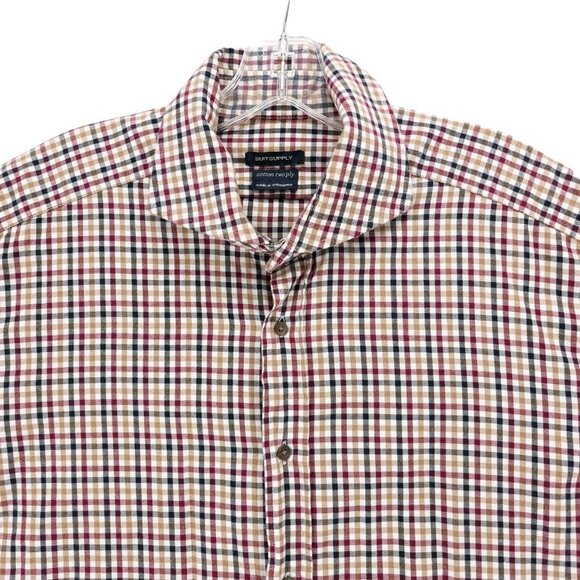 SUITSUPPLY Ford Washed Shirt Cotton Two Ply Check EXTRA SLIM FIT Size 43 - 17 - Picture 1 of 10